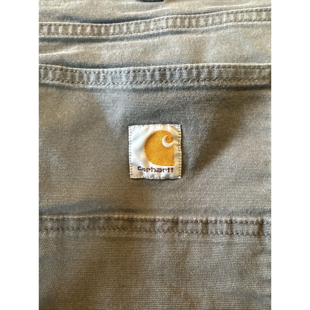 Carhartt Pants Mens 36x30 Gray Relaxed Fit Carpenter Canvas Workwear 102517-039 - Picture 2 of 9